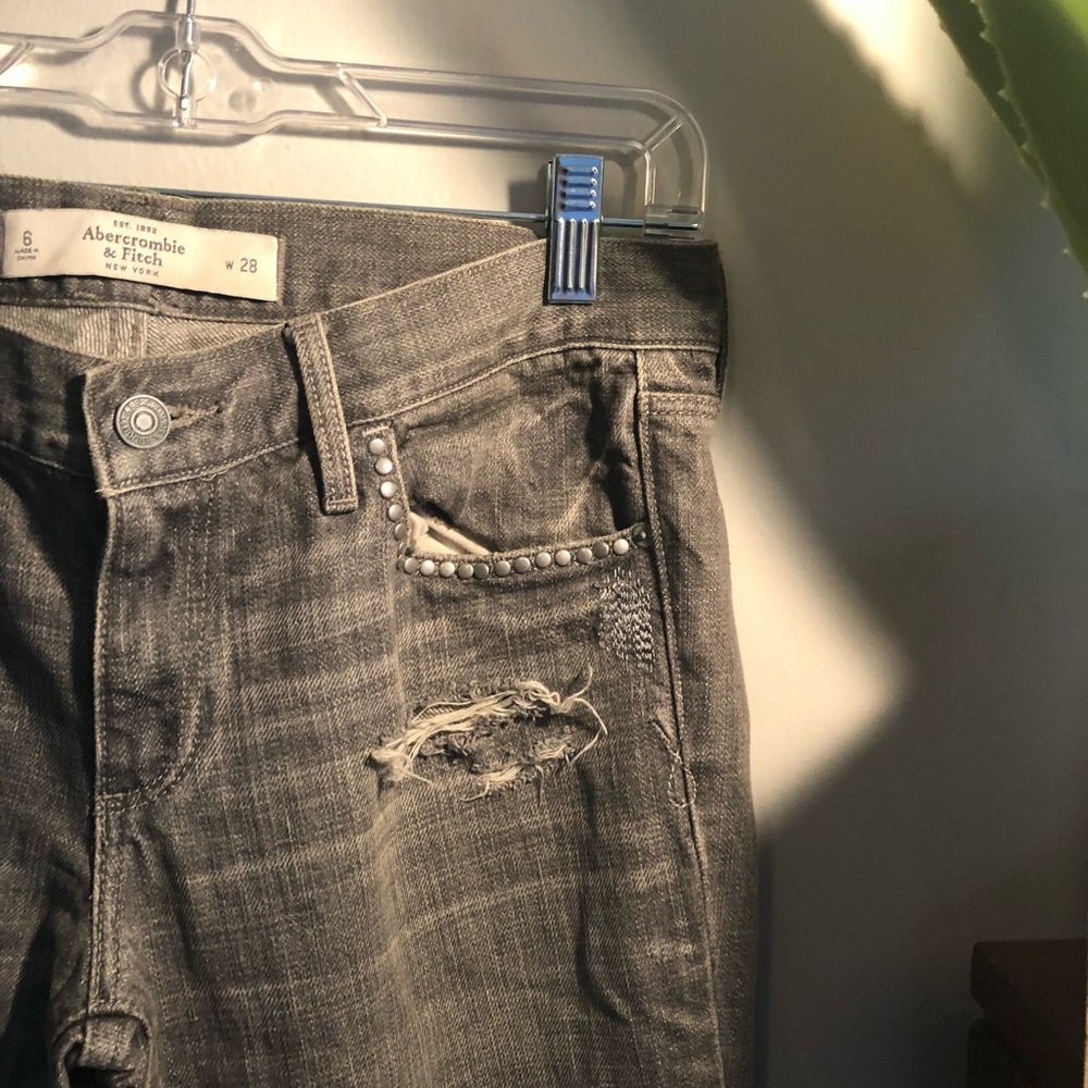 Grey distressed jeans